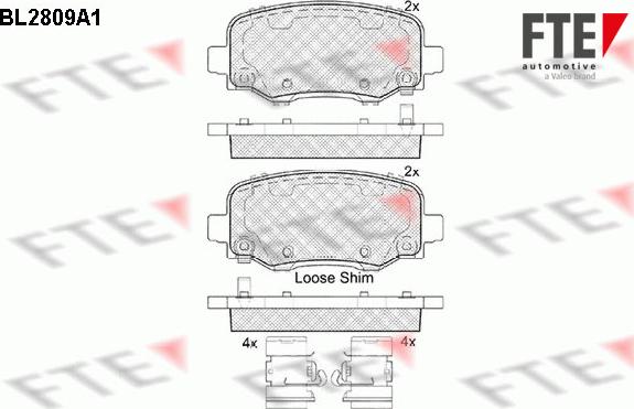 FTE 9010998 - Fren balata seti, diskli fren parts5.com