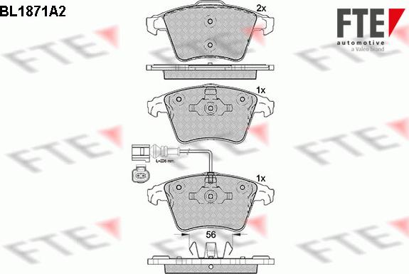 FTE BL1871A2 - Juego de pastillas de freno parts5.com