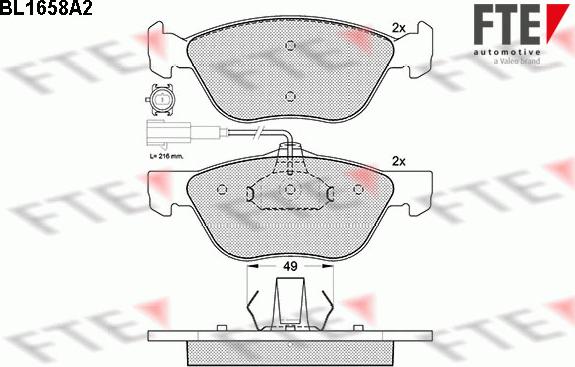 FTE BL1658A2 - Set placute frana,frana disc parts5.com