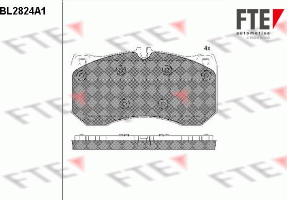 FTE BL2824A1 - Sada brzdových platničiek kotúčovej brzdy parts5.com