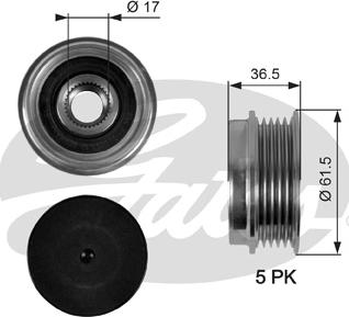 Gates OAP7041 - Szíjtárcsa, generátor parts5.com