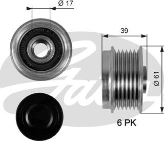 Gates OAP7042 - Hihnapyörä, laturi parts5.com