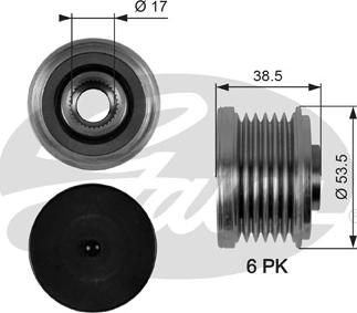 Gates OAP7055 - Pulley, alternator, freewheel clutch parts5.com