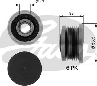 Gates OAP7081 - Řemenice, generátor parts5.com