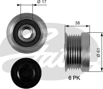 Gates OAP7036 - Ремъчна шайба, генератор parts5.com