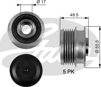 Gates OAP7079 - Szíjtárcsa, generátor parts5.com