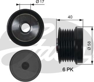 Gates OAP7158 - Polea, alternador parts5.com