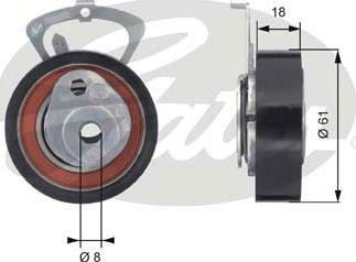 Gates T43078 - Germe makarası, triger kayışı parts5.com