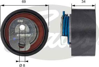 Gates T43163 - Polea tensora, correa dentada parts5.com