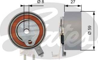 Gates T43139 - Натяжной ролик, ремень ГРМ parts5.com