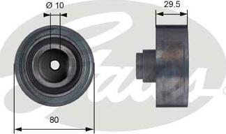 Gates T42050 - Rola ghidare / conducere, curea distributie parts5.com