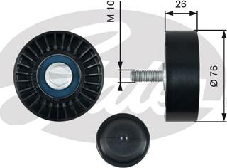 Gates T36485 - Deflection / Guide Pulley, v-ribbed belt parts5.com