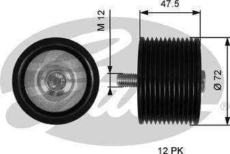 Gates T36627 - Rola ghidare / conducere, curea transmisie parts5.com