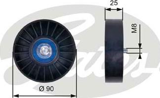 Gates T36033 - Rola ghidare / conducere, curea transmisie parts5.com