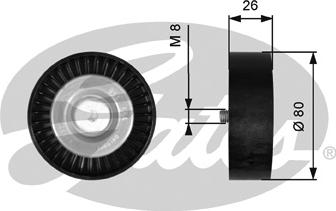 Gates T36367 - Szíjtárcsa / vezetőgörgő, hosszbordás szíj parts5.com