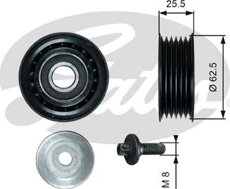 Gates T36736 - Vratná / vodiaca kladka rebrovaného klinového remeňa parts5.com