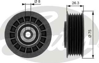 Gates T38092 - Rola ghidare / conducere, curea transmisie parts5.com