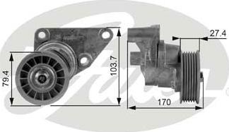 Gates T38158 - Napenjalec jermena, rebrasti jermen parts5.com