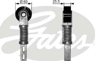 Gates T38355 - Натяжитель, поликлиновый ремень parts5.com