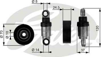 Gates T38242 - Rola ghidare / conducere, curea transmisie parts5.com