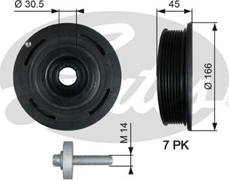 Gates TVD1054A - Belt Pulley, crankshaft parts5.com