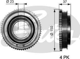 Gates TVD1053 - Belt Pulley, crankshaft parts5.com