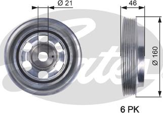 Gates TVD1081 - Belt Pulley, crankshaft parts5.com