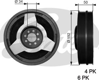 Gates TVD1030 - Fulie curea, arbore cotit parts5.com