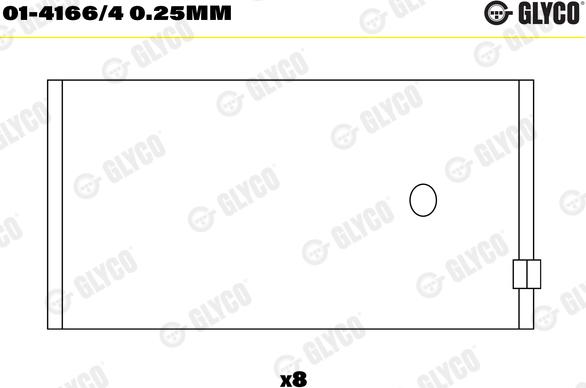 Glyco 01-4166/4 0.25mm - Big End Bearings parts5.com