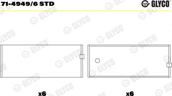 Glyco 71-4949/6 STD - Cojinete de biela parts5.com