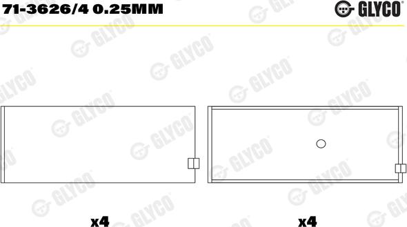 Glyco 71-3626/4 0.25mm - Cuzineti biela parts5.com