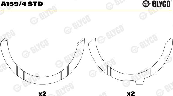 Glyco A159/4 STD - Odstojna podloška, kolenasto vratilo / radilica parts5.com