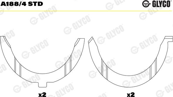 Glyco A188/4 STD - Упорная шайба, коленчатый вал parts5.com