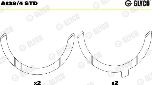 Glyco A138/4 STD - Odstojna podloška, kolenasto vratilo / radilica parts5.com