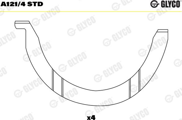 Glyco A121/4 STD - Odstojna podloška, kolenasto vratilo / radilica parts5.com