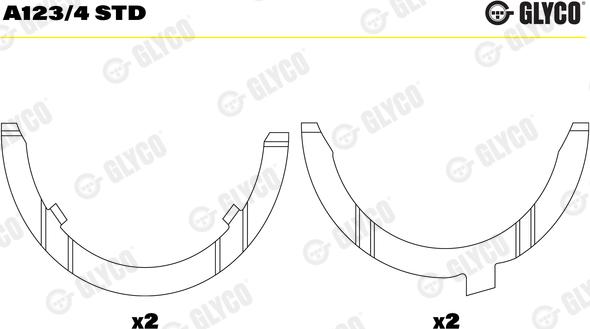 Glyco A123/4 STD - Thrust Washer, crankshaft parts5.com