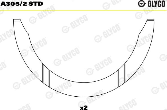 Glyco A305/2 STD - Дистанционна шайба, колянов вал parts5.com