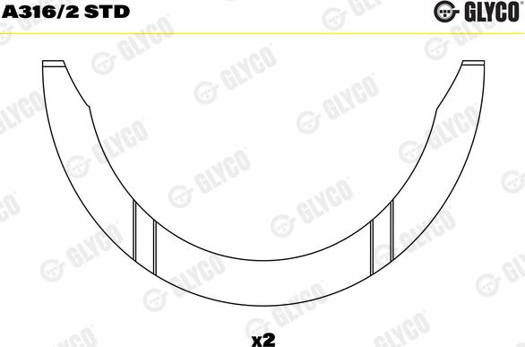 Glyco A316/2 STD - Saiba distantier, arbore cotit parts5.com