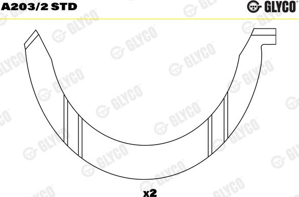 Glyco A203/2 STD - Thrust Washer, crankshaft parts5.com