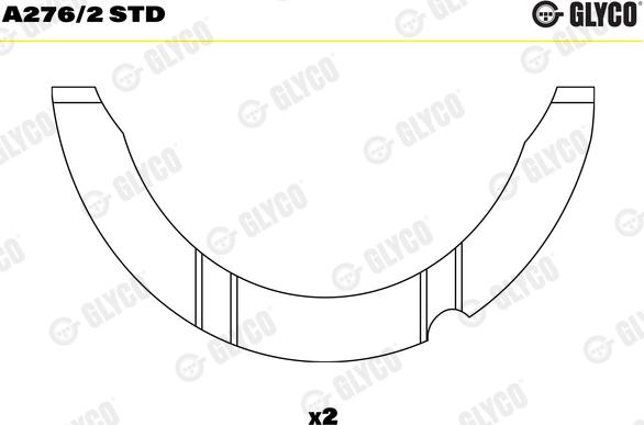 Glyco A276/2 STD - Mesafe pulu, krank mili parts5.com