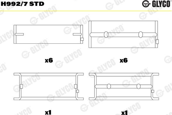 Glyco H992/7 STD - Hlavní ložiska klikového hřídele parts5.com