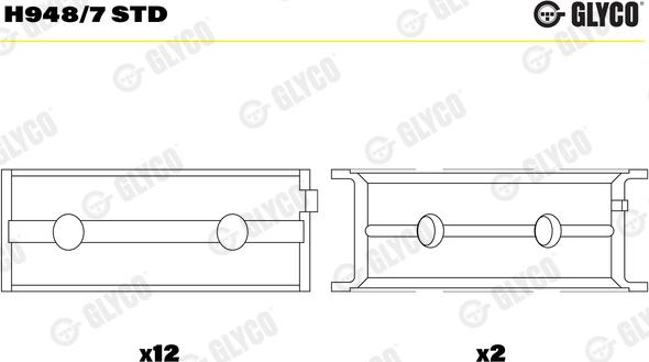 Glyco H948/7 STD - Lożisko kľukového hriadeľa parts5.com