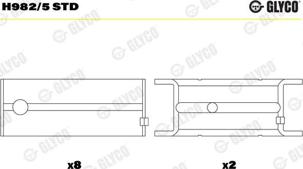 Glyco H982/5 STD - Подшипник коленвала parts5.com