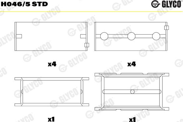 Glyco H046/5 STD - Cojinete de cigüeñal parts5.com