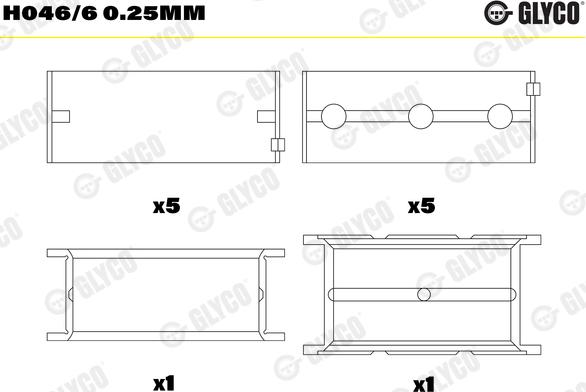 Glyco H046/6 0.25mm - Cuzineti, arbore cotit parts5.com