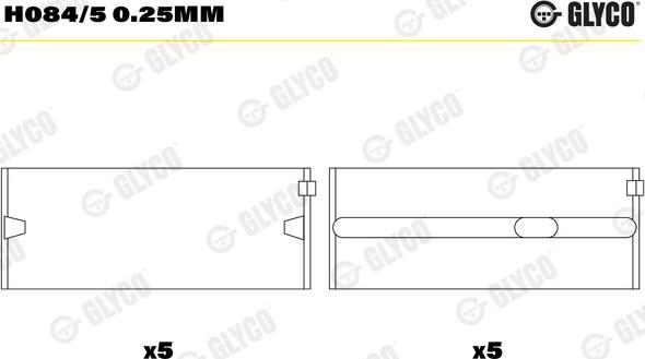 Glyco H084/5 0.25mm - Cuzineti, arbore cotit parts5.com