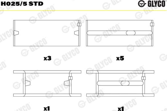 Glyco H025/5 STD - Cuzineti, arbore cotit parts5.com