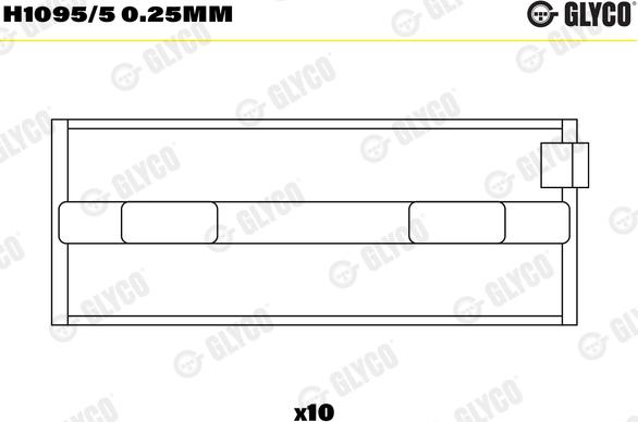 Glyco H1095/5 0.25mm - Cojinete de cigüeñal parts5.com