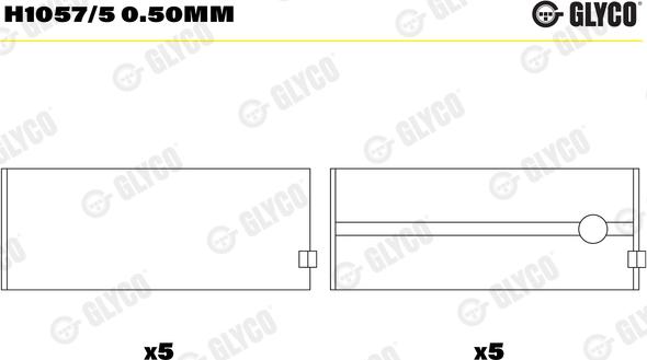 Glyco H1057/5 0.50mm - Lożisko kľukového hriadeľa parts5.com