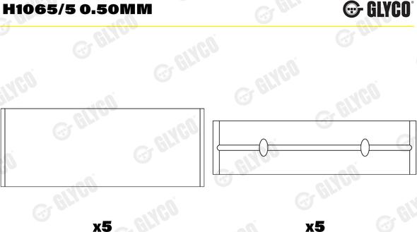 Glyco H1065/5 0.50mm - Подшипник коленвала parts5.com